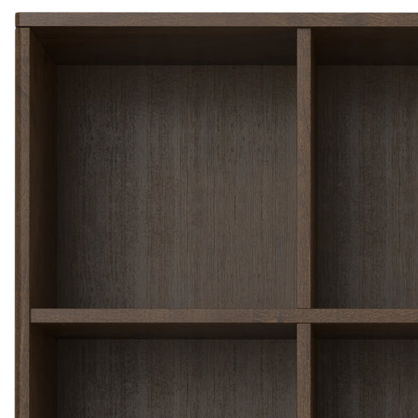 English Elm Harper Walnut Brown 9-Cube Storage Cabinet – Handcrafted Wood, Tapered Legs, Versatile Display & Organizing B136P238623