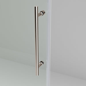 English Elm 56-60"W Frameless Sliding Shower Door with 5/16" Tempered Glass, Smooth Whisper-Quiet Rollers, Easy-Clean Coating Brushed Nickel W1865S00163