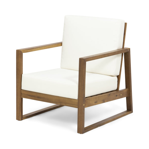 English Elm Christopher Knight Home® - BELGIAN Club Chair in Acacia Wood — Durable Outdoor Slat Design with Open Arms for Patio Comfort and Style Teak 37 L x 27 W x 16.75 H 65060.00BGE
