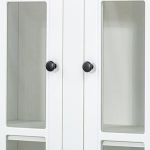 English Elm 75.25'' Retro-Modern Wall Suit 92.9''W with Tempered Glass Doors, Bi-Directional Side Hutch & Ample Storage SUIT03_N845P263124W