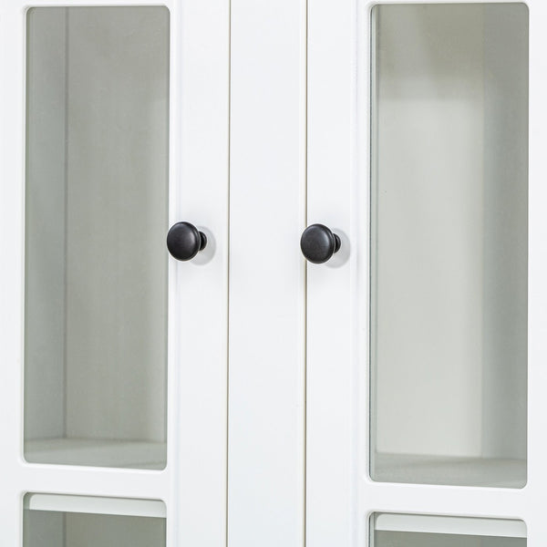 English Elm 75.25'' Retro-Modern Wall Suit 92.9''W with Tempered Glass Doors, Bi-Directional Side Hutch & Ample Storage SUIT03_N845P263124W