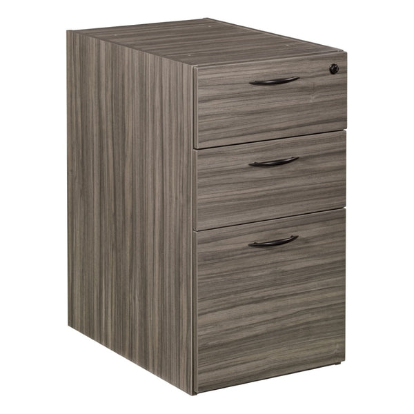OSP Home Furnishings Napa Under Desk File Pedestal with Locking Drawers for Contemporary Office Storage NAP-65-URB