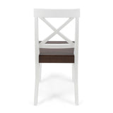 Christopher Knight Home® - Noble House - Roshan Farmhouse Walnut Finish Acacia Wood Dining Chairs with White Finish Frame