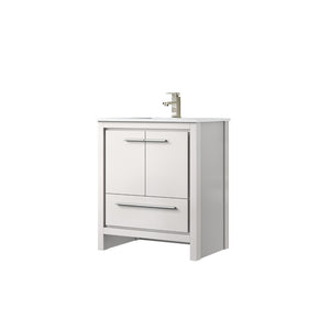 English Elm White Bath Vanity With White Quartz Top & Brushed Nickel Faucet - Elegant, Durable, Easy Install! B2731P259321-GIGA