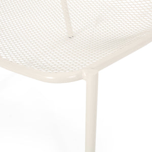 English Elm Christopher Knight Home® - KINCAID Hand-Crafted Iron Dining Chair Set of 2 with Durable Finish, Compact Modern Design, Assembly Required Matte White 65200.00WHI