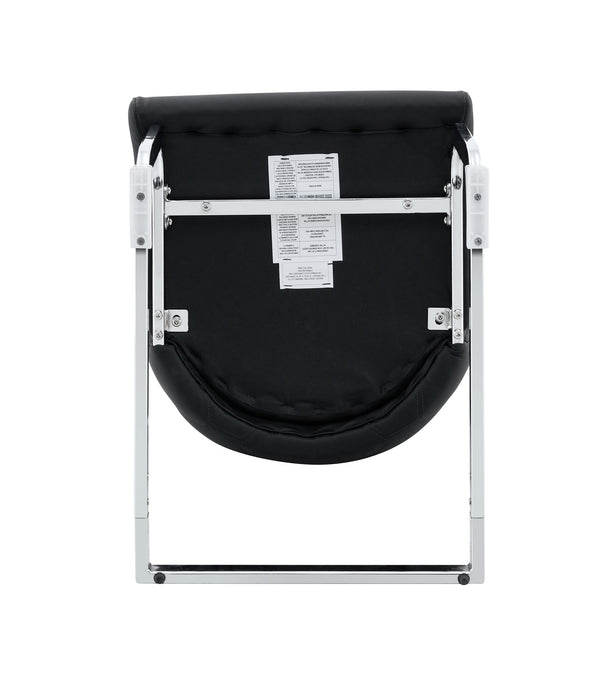 English Elm Dining Chairs Set Of 2 - Elegant Black Faux Leather With Gold Accents, Perfect For Modern Spaces! W3493P359722