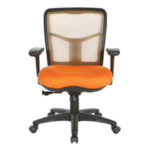 OSP Home Furnishings Orange Air Mist Ergonomic Mesh Back Office Chair with Adjustable Arms and Lumbar Support 92555-9270