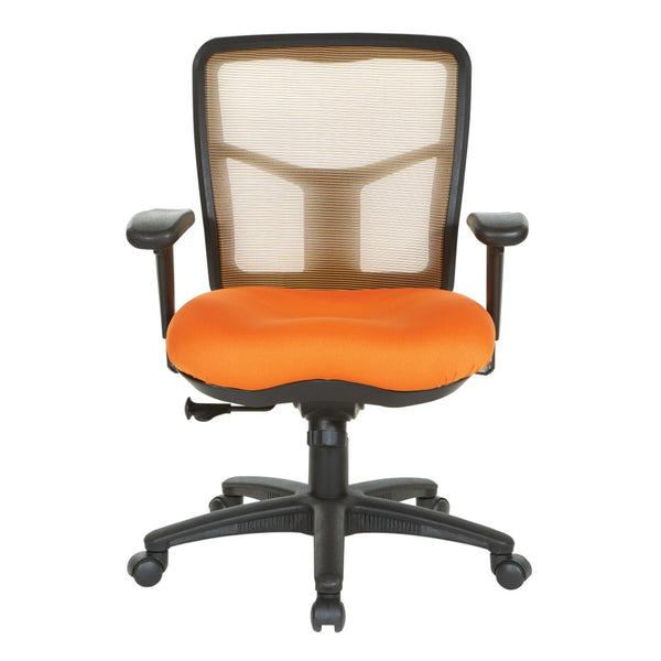 OSP Home Furnishings Orange Air Mist Ergonomic Mesh Back Office Chair with Adjustable Arms and Lumbar Support 92555-9270