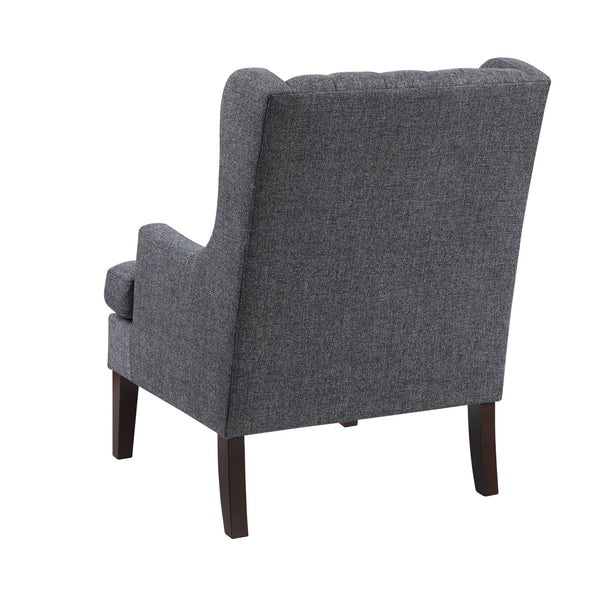 English Elm 1Pc Button-Tufted Dark Gray Accent Chair With Foam Cushion For Elegant Living Room & Office Decor B011P287708