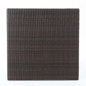 English Elm Christopher Knight Home® - Rattan Folding Outdoor Bar Table Brown Multi – UV & Weather Resistant Wicker, Powder-Coated Iron Frame, 39" High 59959.00MBN