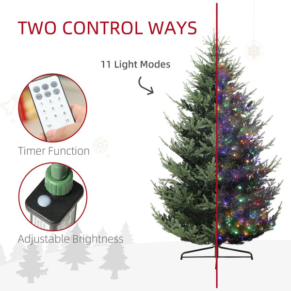 English Elm Homcom 9 Ft Prelit Nordic Pine Tree With 300 Led Lights, Remote Control, Easy Setup & Sturdy Base W2225P249639