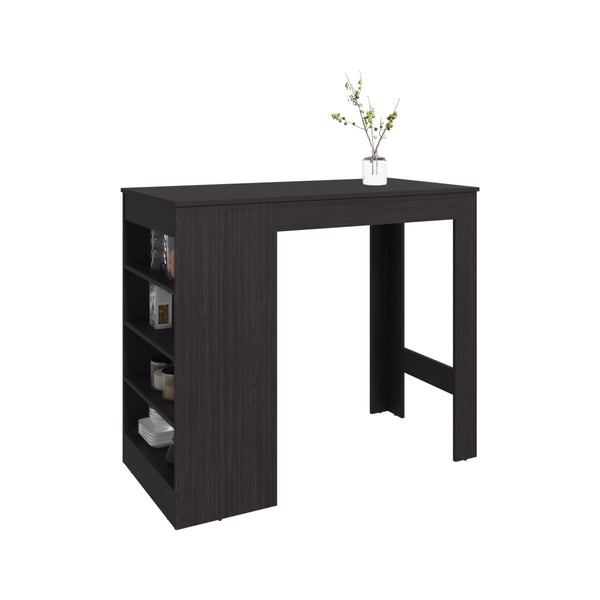English Elm Greer Compact Counter Table with 4 Open Shelves — Space-Saving Modern Home Bar, Kitchen Island Solution B070P368059