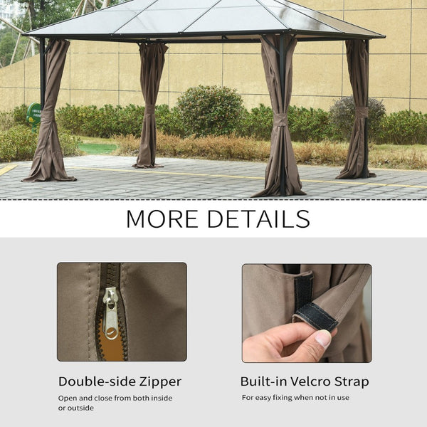 English Elm Outsunny 10' X 12' Gazebo Sidewall Set - Durable Panels, Hooks & C-Rings For Shade & Privacy W2225P174265-GIGA