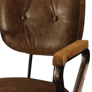English Elm Vintage Swivel Office Chair in Whiskey Grain Leather with Nailhead Trim and Rolling 5-Star Base Brown B062P182752
