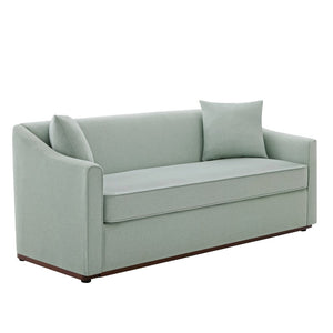 English Elm Modern Chenille Three Seater Sofa with Rubberwood Base and Wrap Around Arms for Living Room Blue N763S000110C