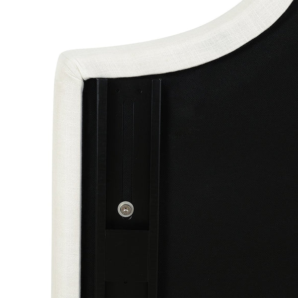 English Elm Jennifer Taylor Home - Catherine Upholstered Queen Headboard in Antique White Woven Fabric — Handcrafted, Durable, Adjustable Comfort B2719P238658