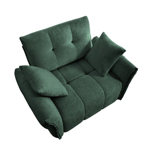 English Elm 47" Ergonomic Single Seater Sofa with Chenille Upholstery, High-Resilience Cushions & Modern Flair Green W714S01155