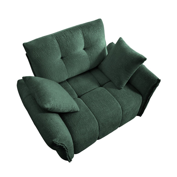 English Elm 47" Ergonomic Single Seater Sofa with Chenille Upholstery, High-Resilience Cushions & Modern Flair Green W714S01155