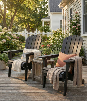 English Elm Wood Solid Hemlock Folding Adirondack Chair Uv Resistant Embossed Grain Outdoor Patio W1390P462290