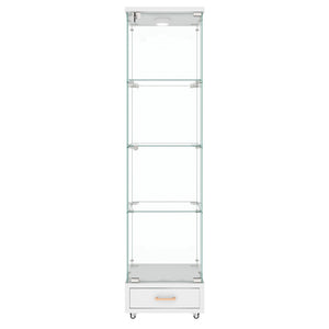 English Elm Modern Glass Display Cabinet With Led Lights, Quick-Assembly 4-Shelf Storage For Collectibles & Decor W241P268239