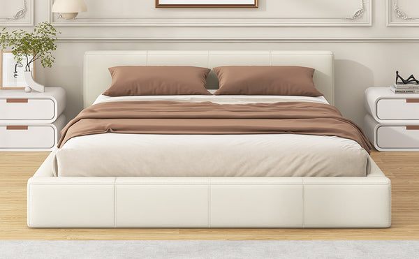 English Elm Christopher Knight Home® - [Stylish Beige Upholstered Bed] - Modern Elegance Meets Durability For Ultimate Bedroom Comfort! N769P241238K