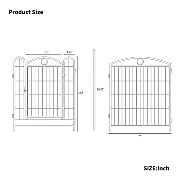 English Elm Dog Playpen 8 Panel Heavy Duty Iron Pet Fence Foldable Indoor Outdoor Exercise Pen White W368P234001