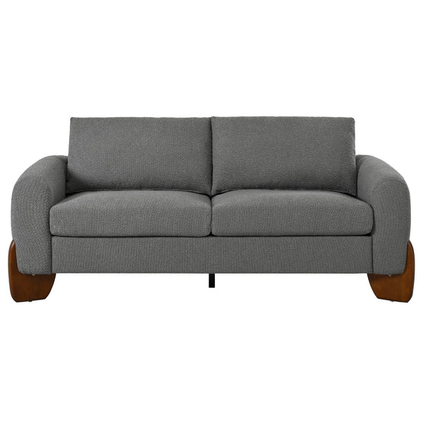 English Elm U_style Bouclé 3 Piece Living Room Sofa Set with Loveseat and Two Accent Armchairs Grey WY000479AAE