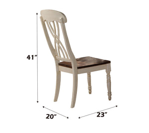 English Elm Farmhouse Buttermilk & Oak Side Chairs Set of 2 – Scooped Seats, X-Back Support, Rustic Wooden Dining Accent B2741P331536