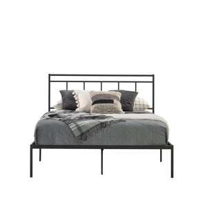 English Elm Queen Platform Bed with Headboard Black - Sturdy Metal Frame, Elevated Storage, Easy Assembly, Stylish Support B356P367792