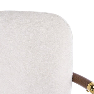 English Elm Christopher Knight Home® - Chaya Upholstered Bar Stool Set of 2 — Walnut Metal Frame, Beige Padded Seats, Gold Armrest Luxury Finish N775P340830B