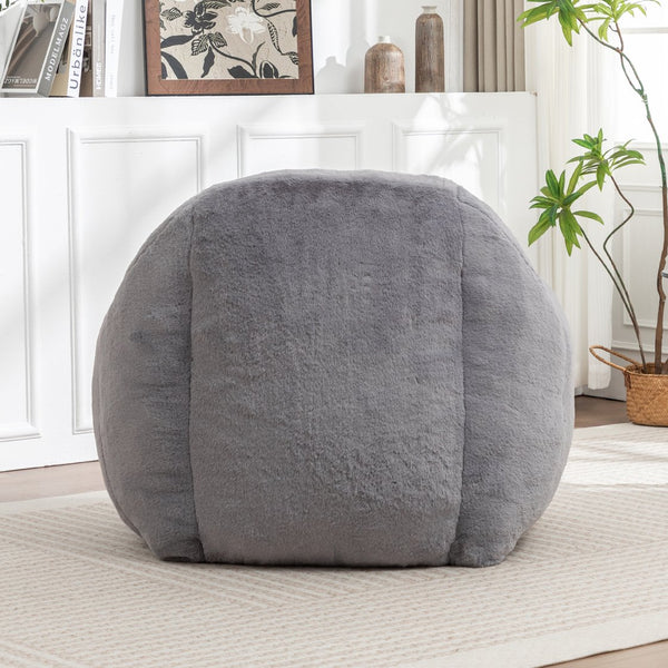 English Elm Bean Bag Chair – Plush Faux Fur Floor Sofa With Back Support For Ultimate Comfort In Any Room W2200P326889