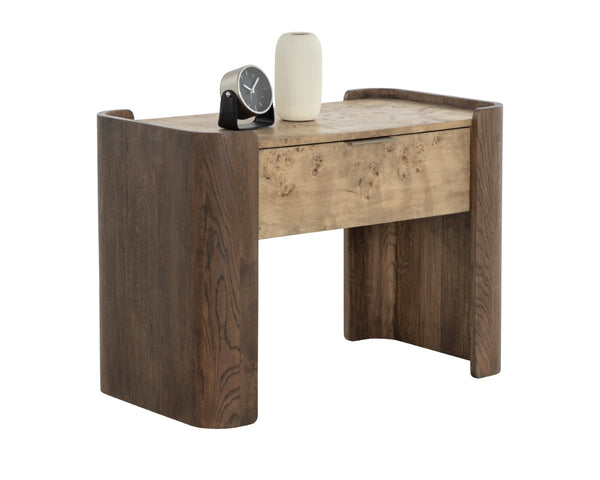 Sunpan BERYL Nightstand - Timeless Craftsmanship with Elegant Sculpted Design for Modern & Traditional Bedrooms 112545