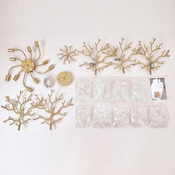English Elm 10-light Gold Chandelier Seeded Glass Globe Fixture for Dining Room or Kitchen Island W5008P466533