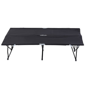 English Elm Outsunny Two Person Folding Cot Elevated Oxford Fabric Portable Camping Bed with Carry Bag W2225P217038