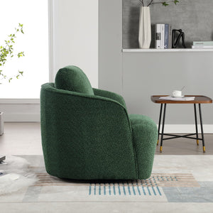 English Elm 30.3"w Boucle Barrel Swivel Chair 360 Rotation Lounge Seating for Living Room Green W3188P400933