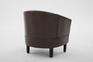 English Elm chair Quilted Diamond-Back Accent Chair with Nailhead Trim, Soft Tactile Upholstery & Solid Wood Legs Brown PU W3515P326998
