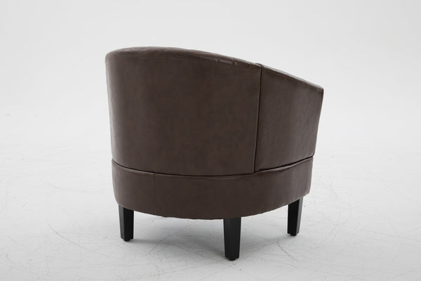 English Elm chair Quilted Diamond-Back Accent Chair with Nailhead Trim, Soft Tactile Upholstery & Solid Wood Legs Brown PU W3515P326998