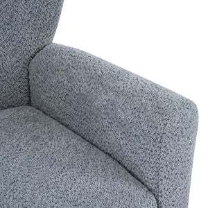 English Elm Modern Bouclé Wingback Swivel Chair with 360 Degree Rotation for Living Room Black,Dusty Blue N776P403573B