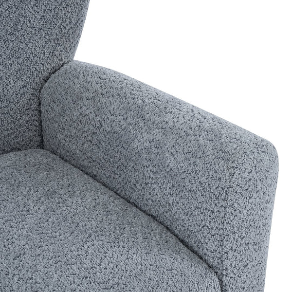 English Elm Modern Bouclé Wingback Swivel Chair with 360 Degree Rotation for Living Room Black,Dusty Blue N776P403573B