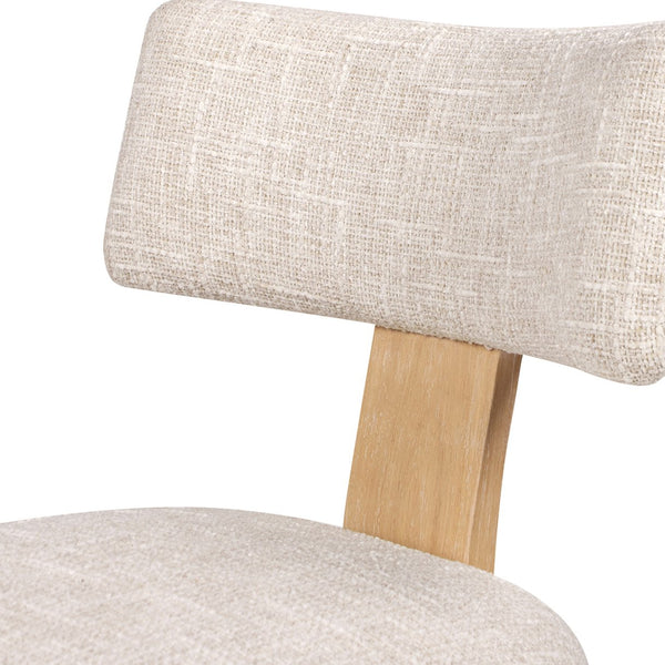 English Elm Jennifer Taylor Home - Louise Split Back Upholstered Dining Side Chair Set of 2 in Travertine Beige Chenille with Solid Rubberwood Legs and Cozy Texture B2719P269263