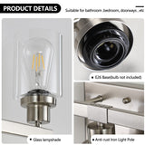 English Elm Modern 5-Light Bathroom Vanity Light Fixture - Brushed Nickel Finish With Clear Glass Shades, Perfect For Bathroom, Vanity, and Dressing Area Lighting (No Bulbs)