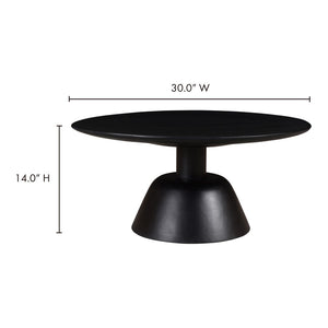 English Elm Nels Solid Mango Wood Round Coffee Table Sculpted Pedestal Base Organic Modern Living Room B2769P498417