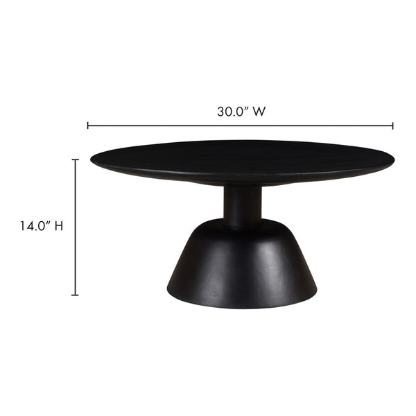 English Elm Nels Solid Mango Wood Round Coffee Table Sculpted Pedestal Base Organic Modern Living Room B2769P498417