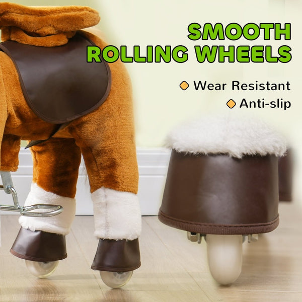 English Elm Qaba Battery Powered Toddler Ride on Pony with Music Soft Touch Foam Seat Pu Wheels W2225P249746