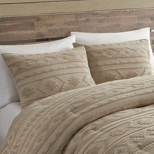 English Elm 2 Piece Chenille Tufted Jacquard Comforter Set Heavyweight Southwestern Boho Bedding B035P319508