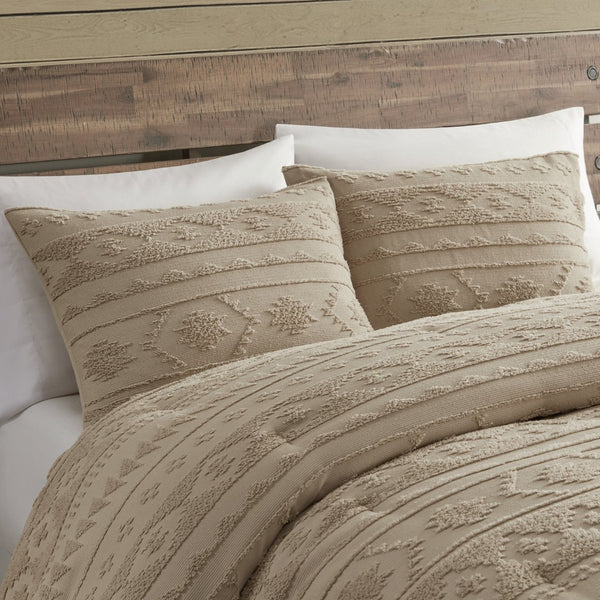 English Elm 2 Piece Chenille Tufted Jacquard Comforter Set Heavyweight Southwestern Boho Bedding B035P319508