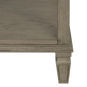 English Elm Victoria Aged Oak Nightstand with Solid Wood Legs, Wire-Brushed Veneer, Drawer & Open Shelf Grey 27 L x 22.75 W x 27.63 H B035P341169
