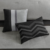 Madison Park Palisades Transitional 7 Piece Faux Suede Comforter Set MP10-7485 Black