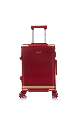 English Elm Luggage Set 3 Piece Polycarbonate Aluminum Frame Hard Shell Travel Suitcases with Lock Red T3292P361542