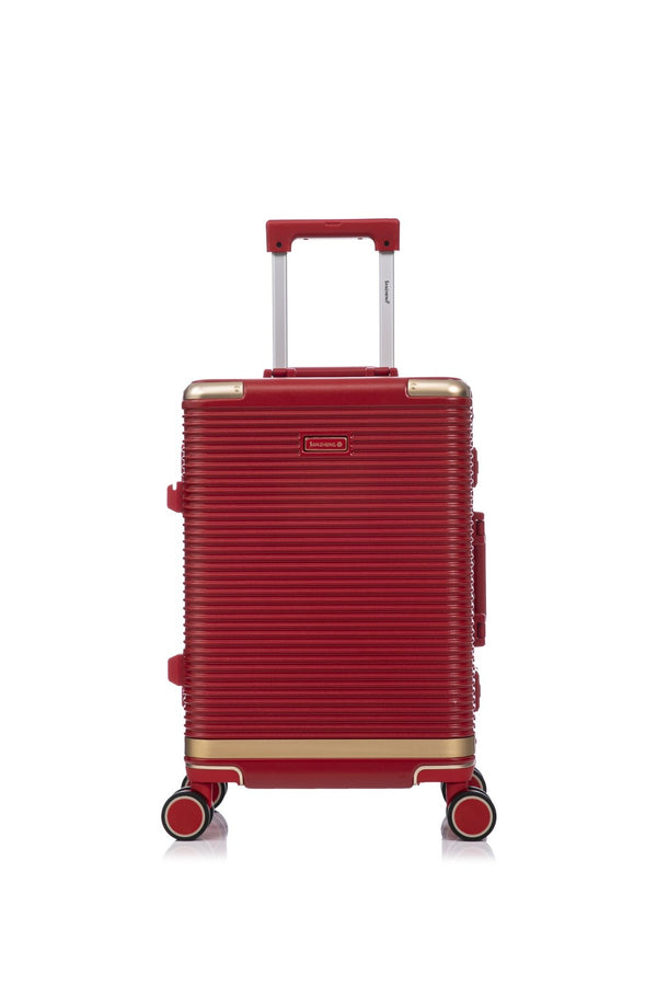 English Elm Luggage Set 3 Piece Polycarbonate Aluminum Frame Hard Shell Travel Suitcases with Lock Red T3292P361542